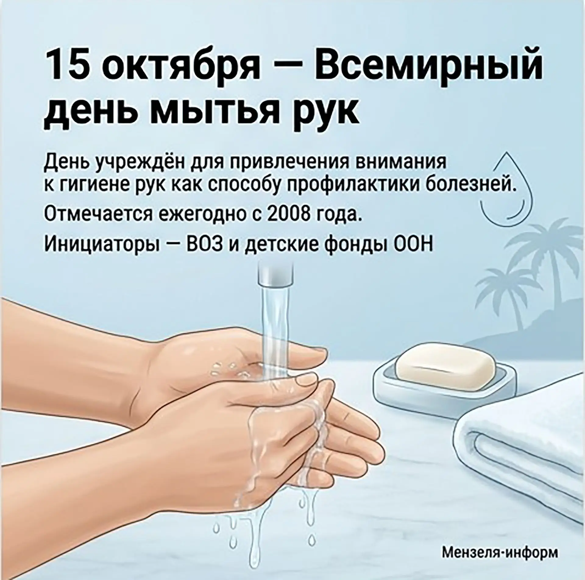 15 октября отмечают Всемирный день мытья рук — простая привычка, которая реально защища...