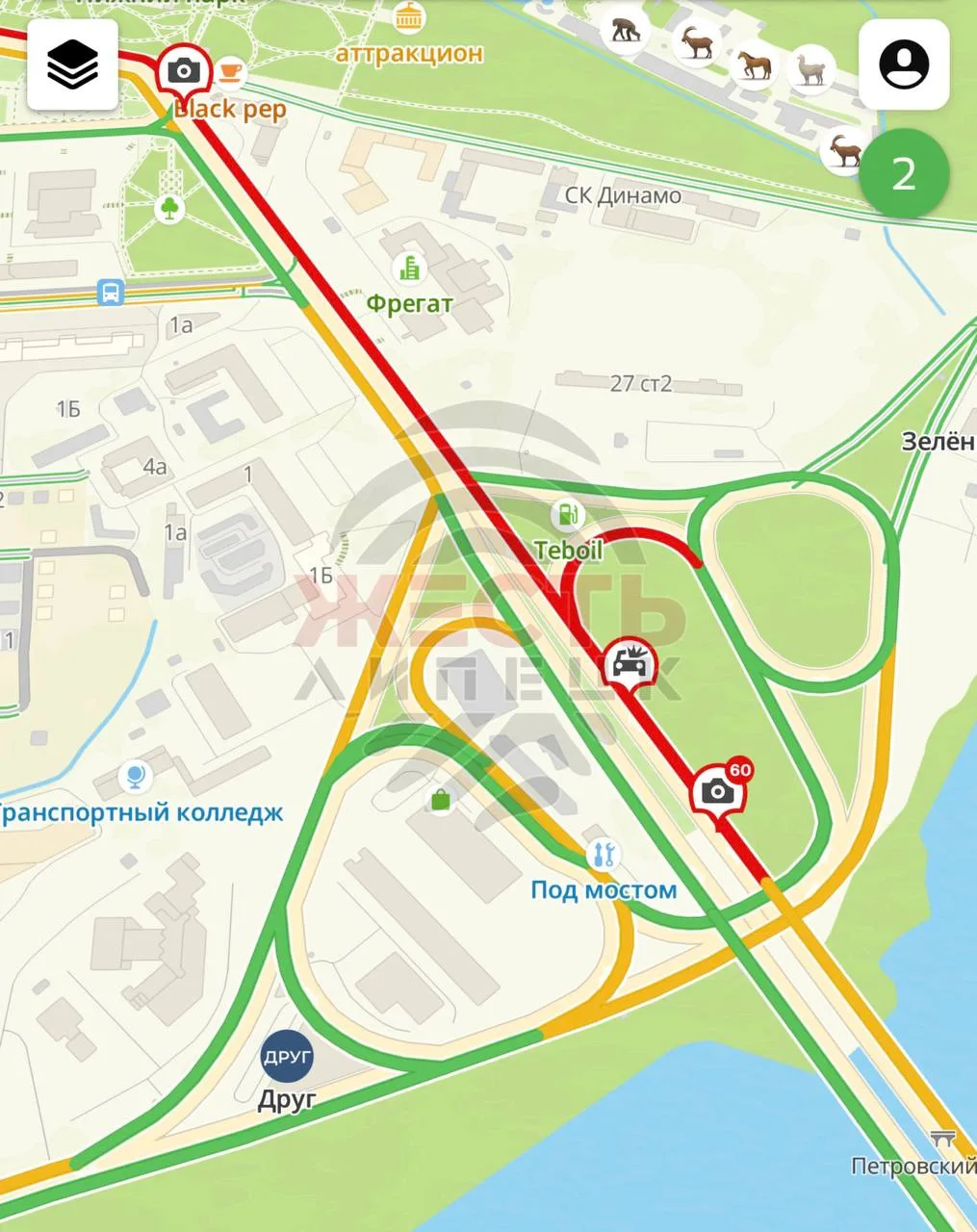 ⚡️На Петровском мосту произошло ДТП