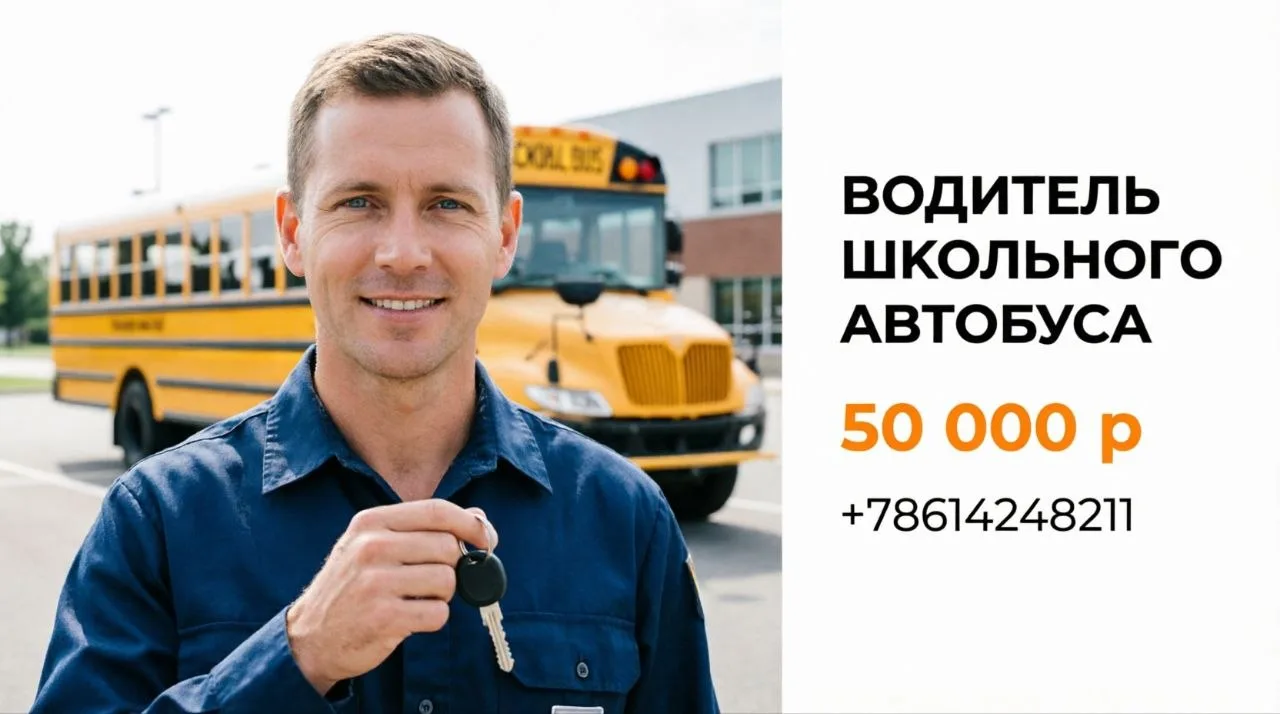 ВОДИТЕЛЬ ШКОЛЬНОГО АВТОБУСА | 50 000 р