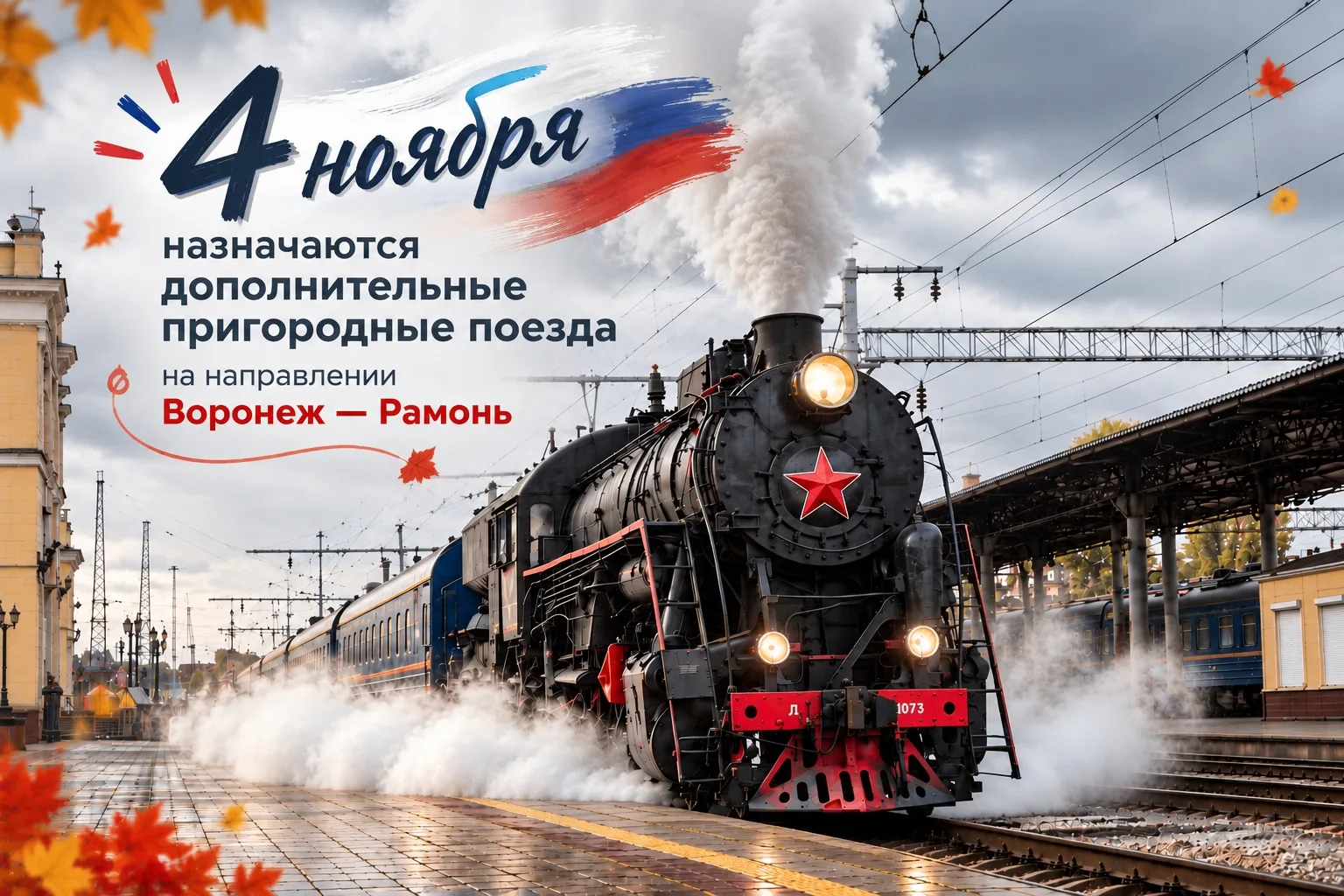 🚂 4 ноября — еще один повод отправиться в путешествие на «Графском поезде»!