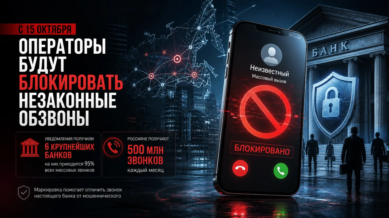 📵 С 15 октября операторы будут блокировать незаконные обзвоны