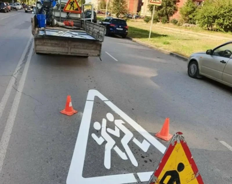 На дорогах нанесли разметку «Дети»