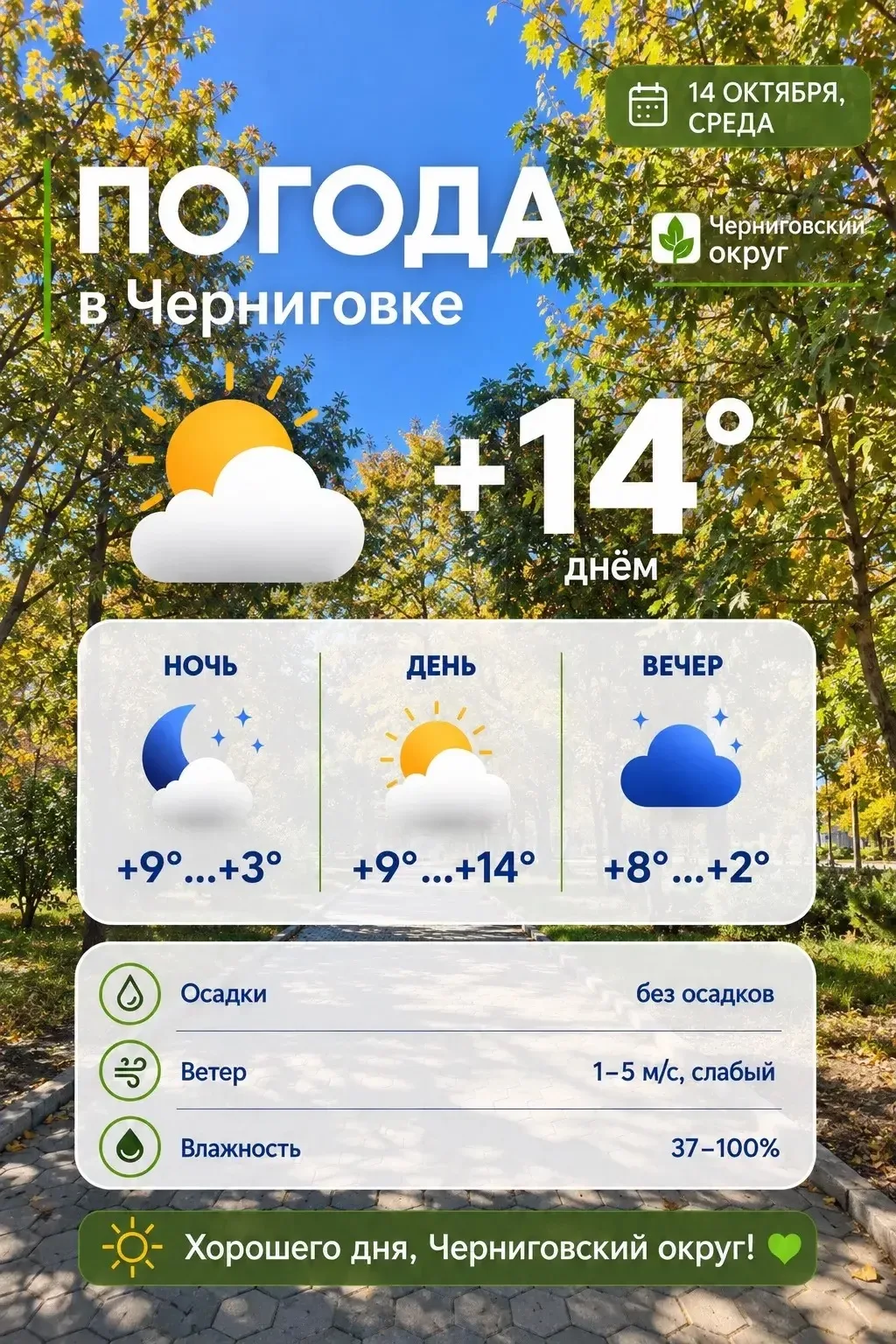 ☀️ Доброе утро, жители Черниговского округа!
