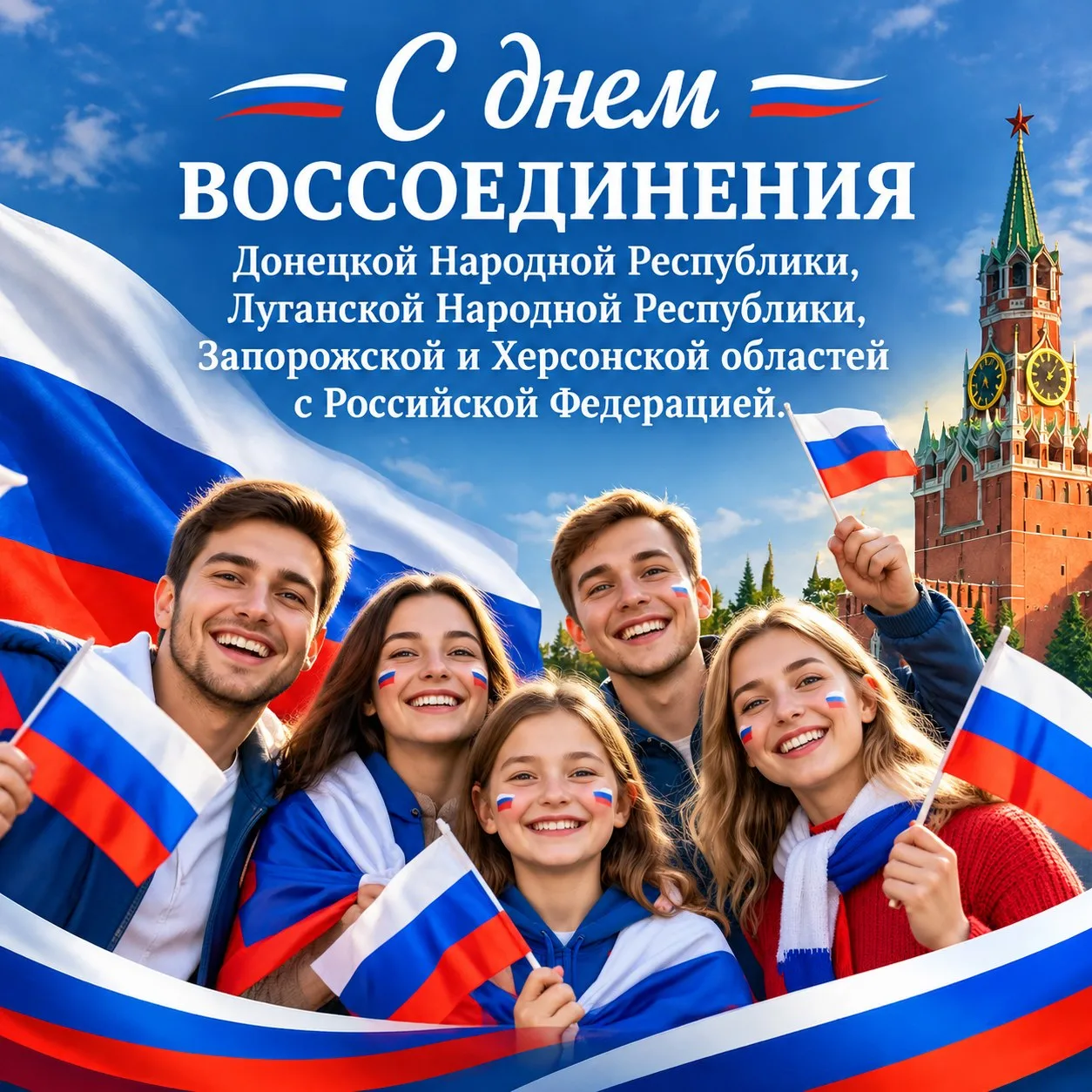 С Днём воссоединения Донецкой Народной Республики, Луганской Народной Республики, Запор...