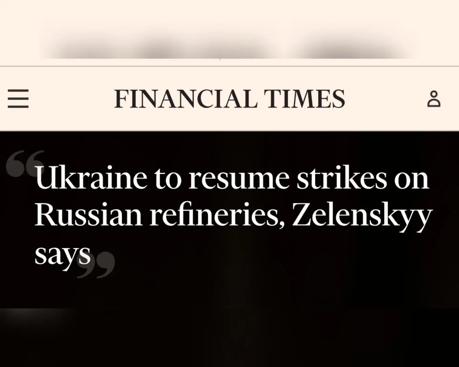 🇷🇺🇺🇦 Украина возобновит удары по российским НПЗ, — Зеленский в интервью FT