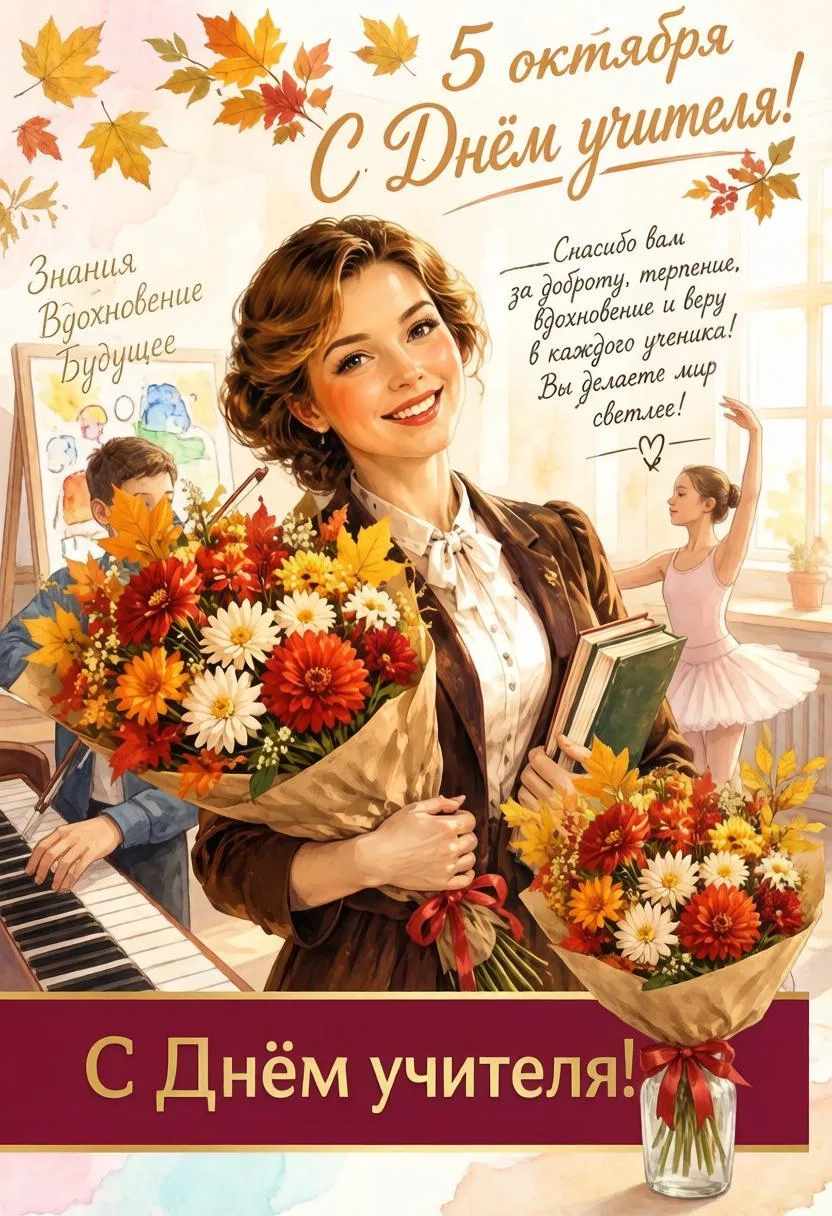 🎨 За каждой нотой и каждым мазком — ваш труд. С праздником! 🎻