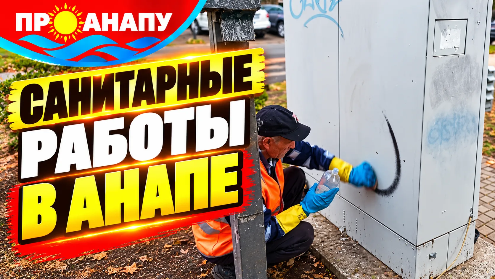 В Анапе продолжают уборку города: коммунальщики очищают улицы, набережную и склоны над ...