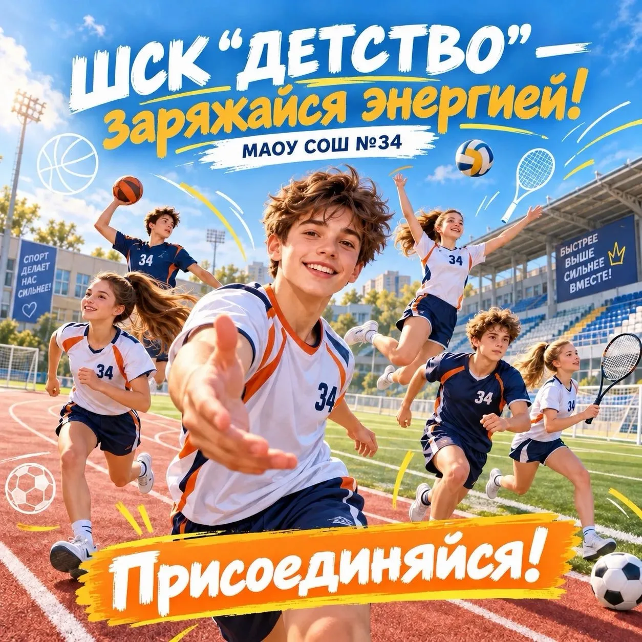 Хочешь добавить в школьные будни драйва и энергии? Присоединяйся к ШСК «ДЕТСТВО»!  💪