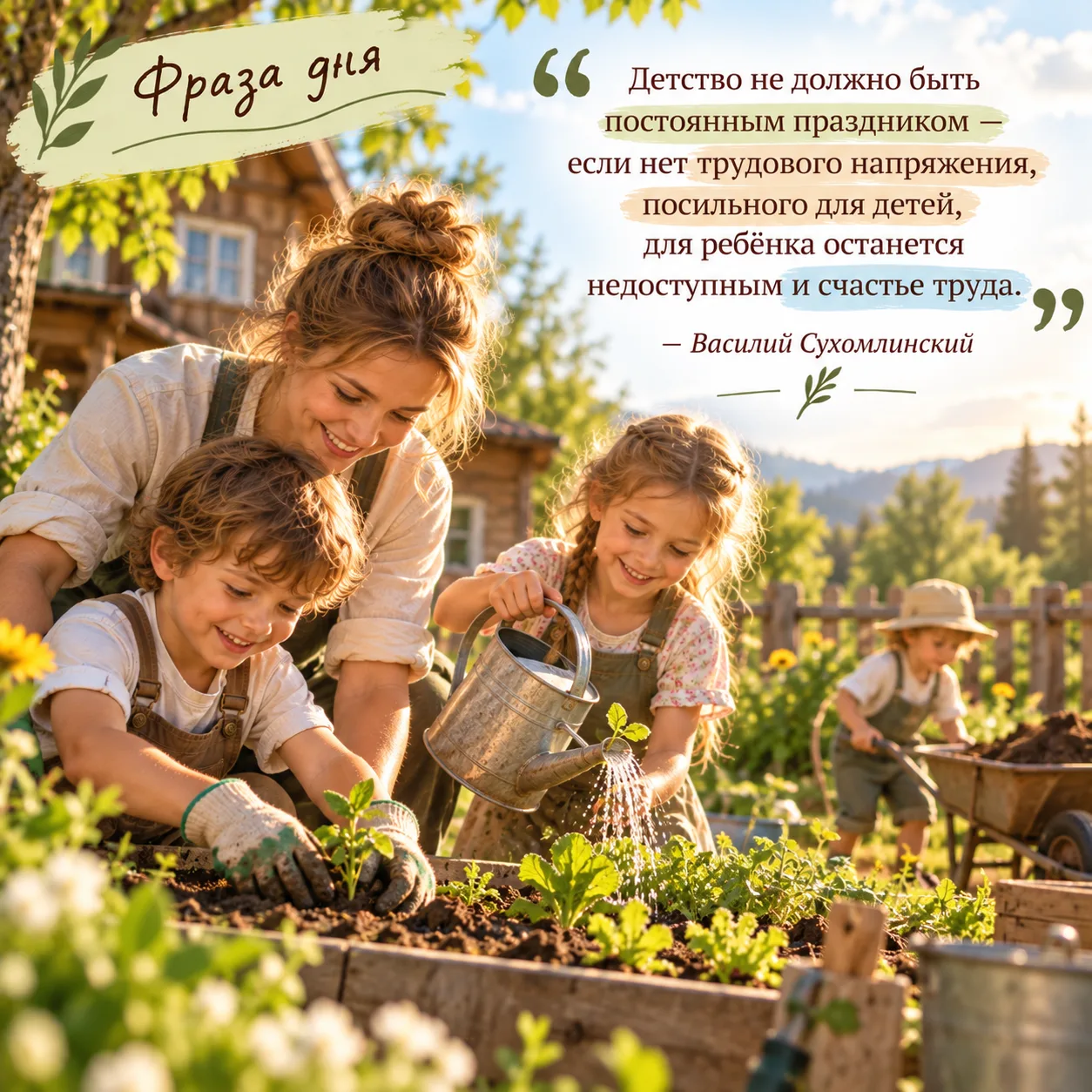 "Детство не должно быть постоянным праздником - если нет трудового напряжения, посильно...