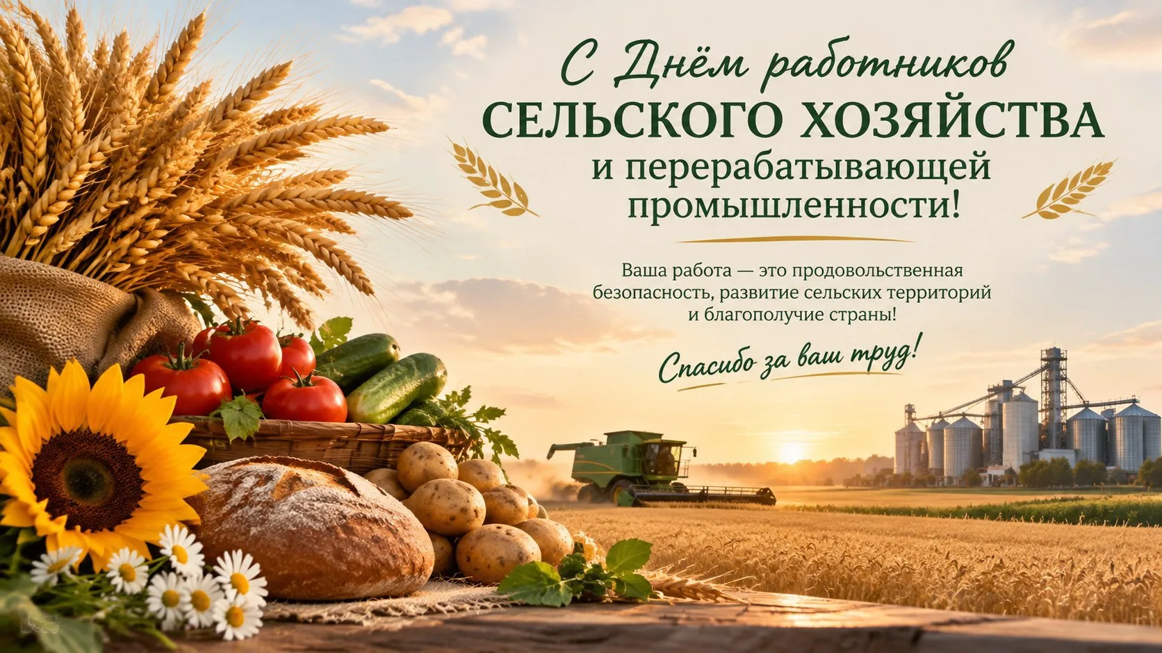 Уважаемые работники и ветераны сельского хозяйства и перерабатывающей промышленности Об...