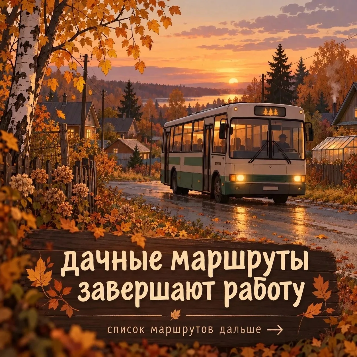 18 октября дачные маршруты завершают работу