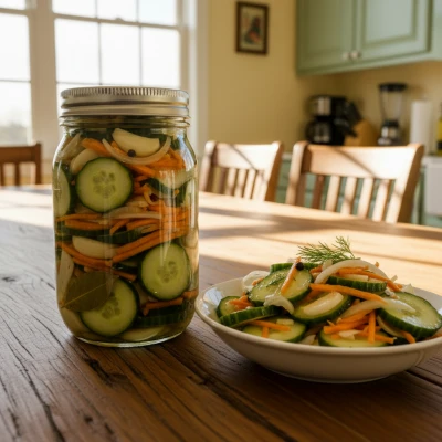 🥒 Маринованный салат из огурцов с луком и морковью!