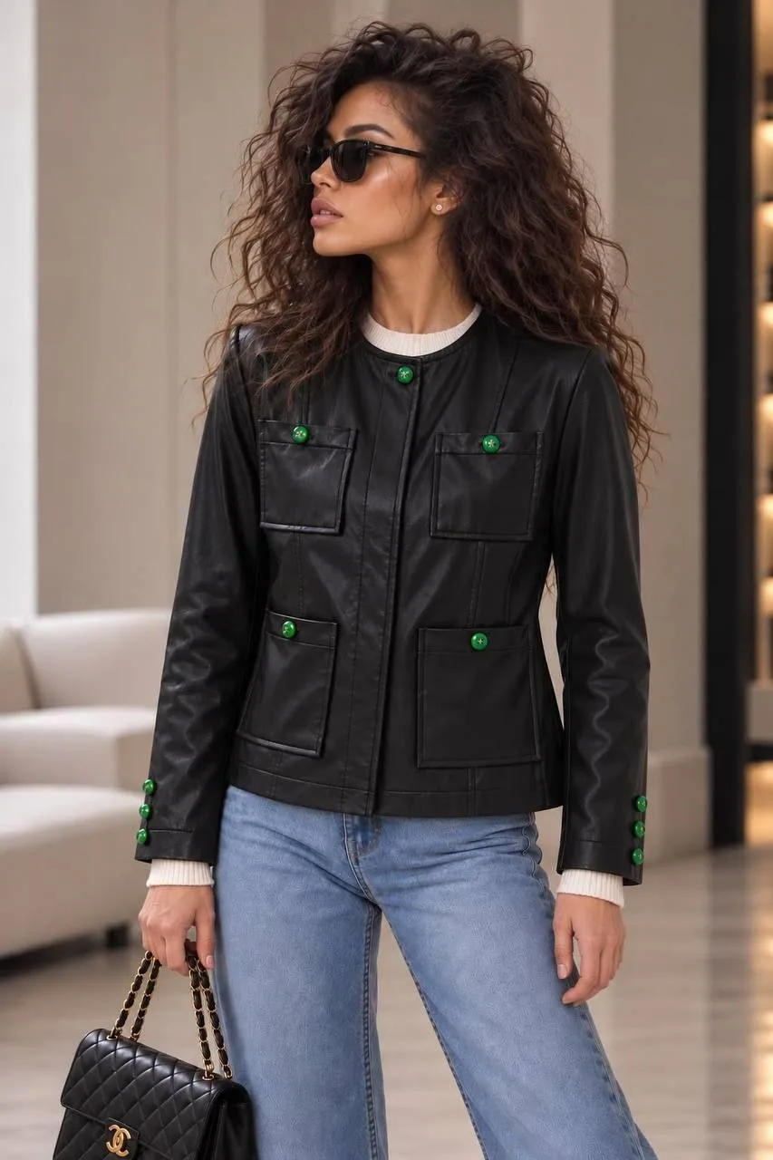 Chanel куртка из экокожи