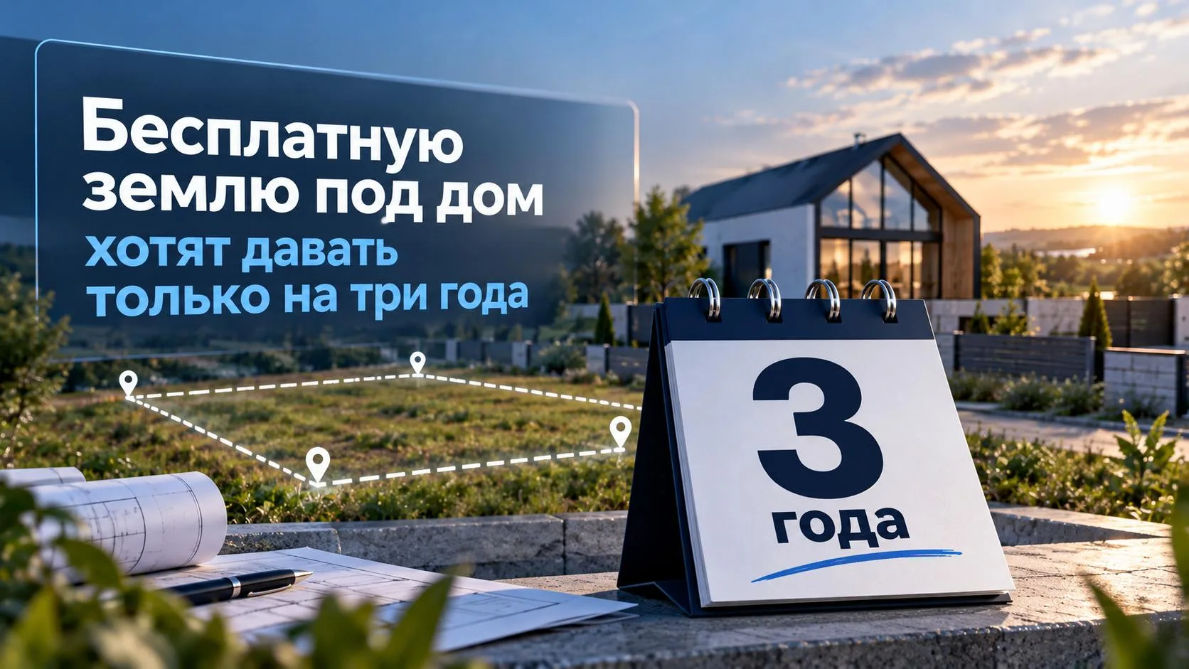 🌳 Бесплатную землю под дом хотят давать только на три года
