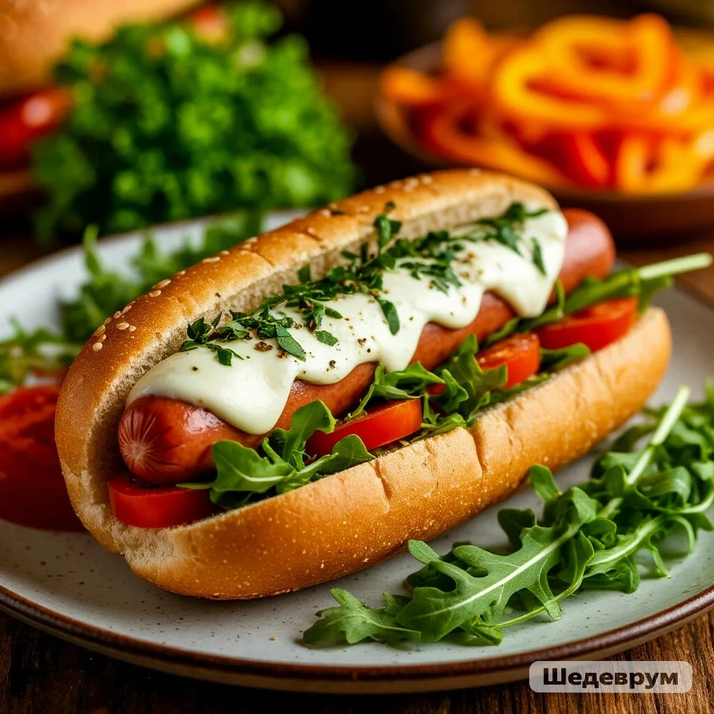 ХОТ-ДОГ С МОЦАРЕЛЛОЙ И РУККОЛОЙ — ПП-ВЕРСИЯ ЛЮБИМОЙ ЗАКУСКИ! 🌭🧀🌿