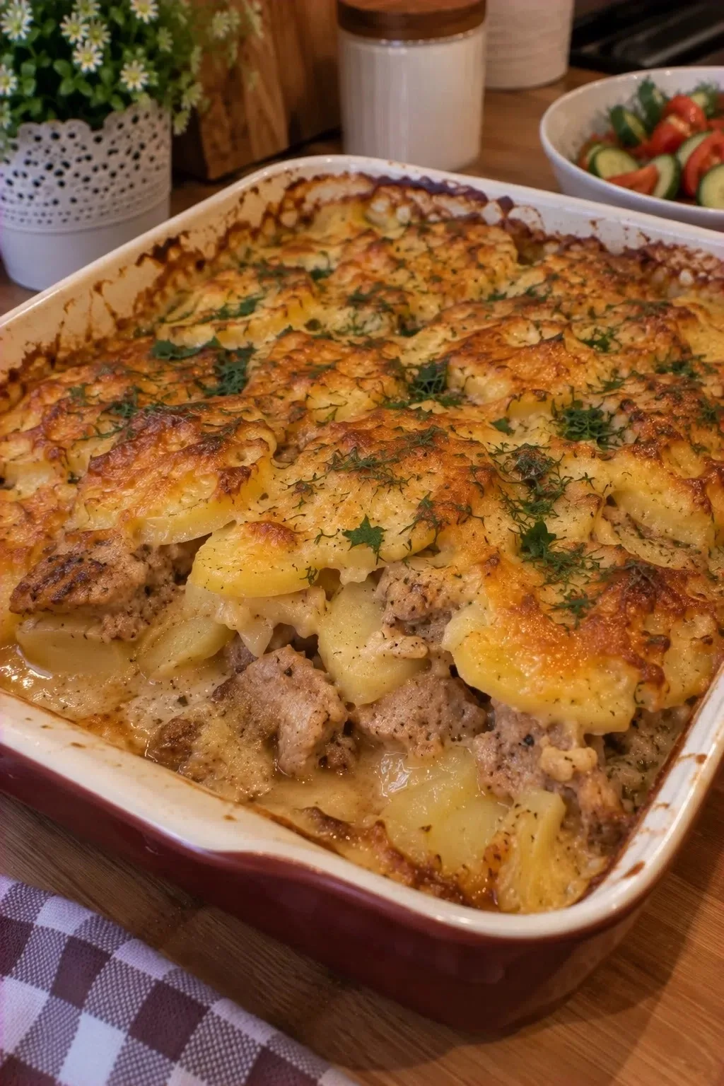 🥩🥔✨ «МЯСНАЯ ЗАПЕКАНКА ПО-ДОМАШНЕМУ»: Сочная свинина, тонкии‌ картофель и тягучий сыр ...