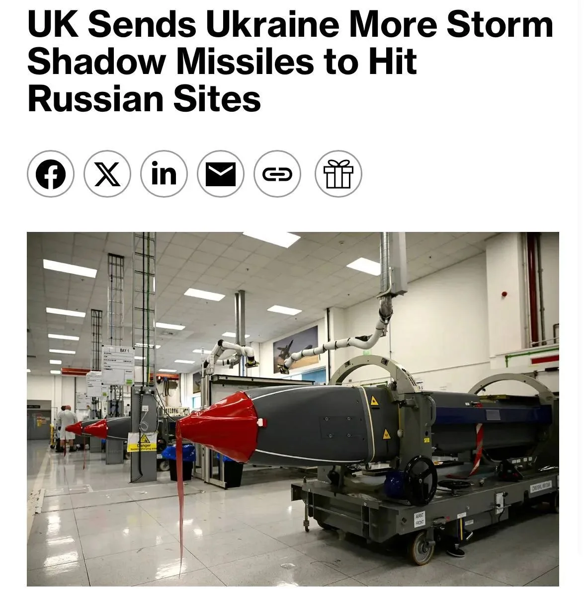 Британия передаёт Украине дополнительные Storm Shadow для ударов вглубь России — Bloomberg