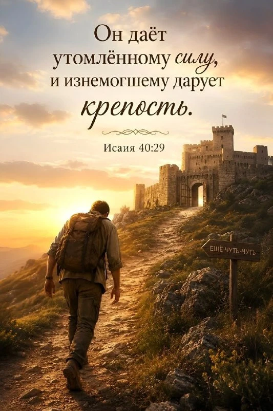 «Он дает утомленному силу, и изнемогшему дарует крепость.» — Ис. 40:29