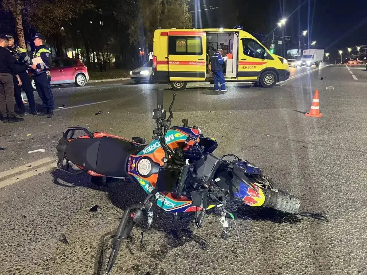 🏍️ На Воткинском шоссе в Ижевске столкнулись «Лада Гранта» и мотоцикл «КТМ»