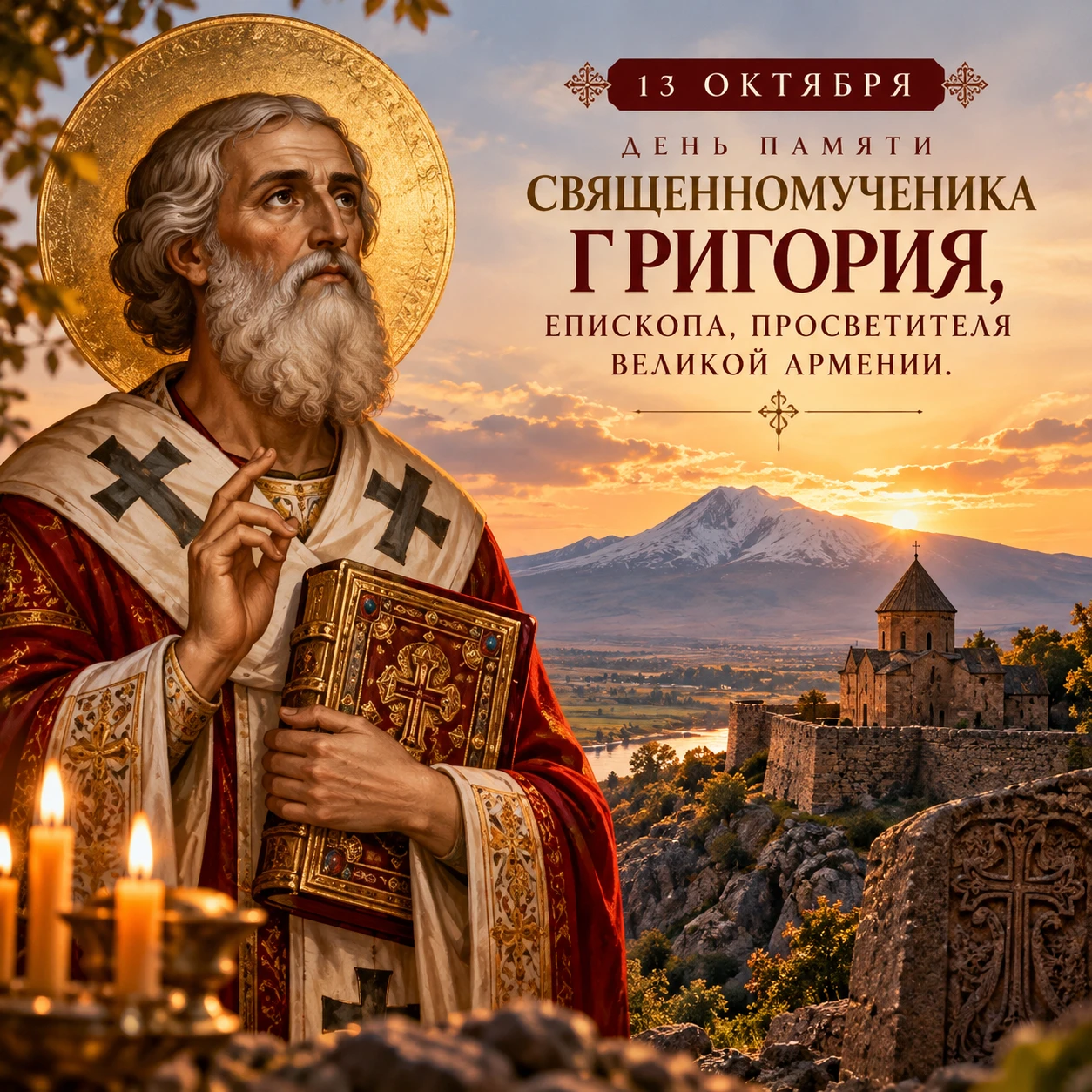 13 октября — День памяти священномученика Григория, епископа, просветителя Великой Арме...