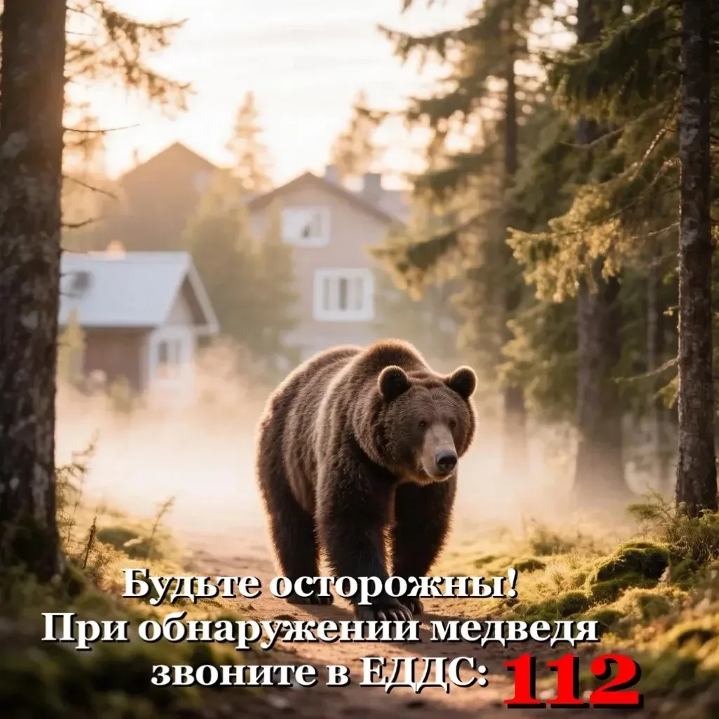 ❗️ВНИМАНИЕ! В Единую дежурно-диспетчерскую службу поступило сообщение о появлении медве...