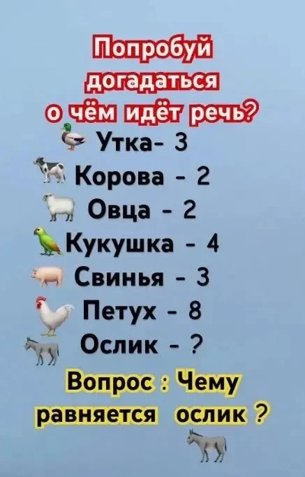 Вечерняя загадка на логику