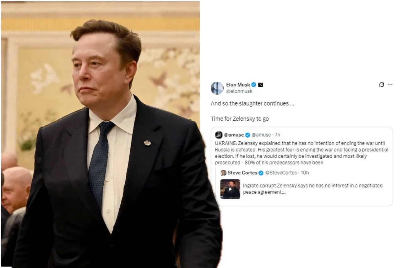 🤪Маск заявил, что Зеленскому пора уйти.