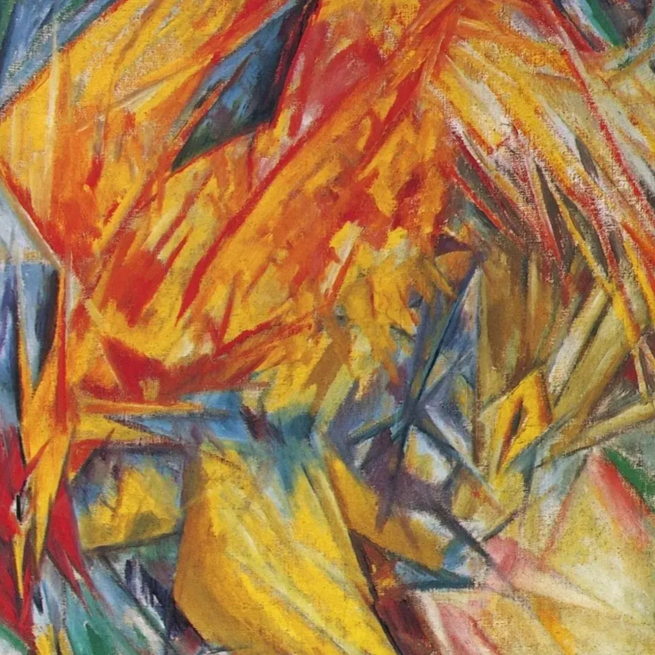 Петух. Лучистый этюд. Михаил Федорович Ларионов. Холст, масло. Стиль: Лучизм, 1912 г.