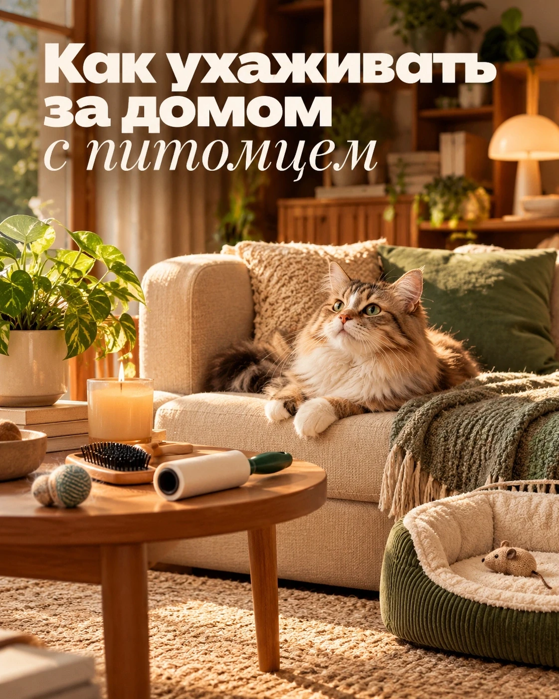 🐾 Запах остался, а кот уже ушёл: как ухаживать за домом с питомцем