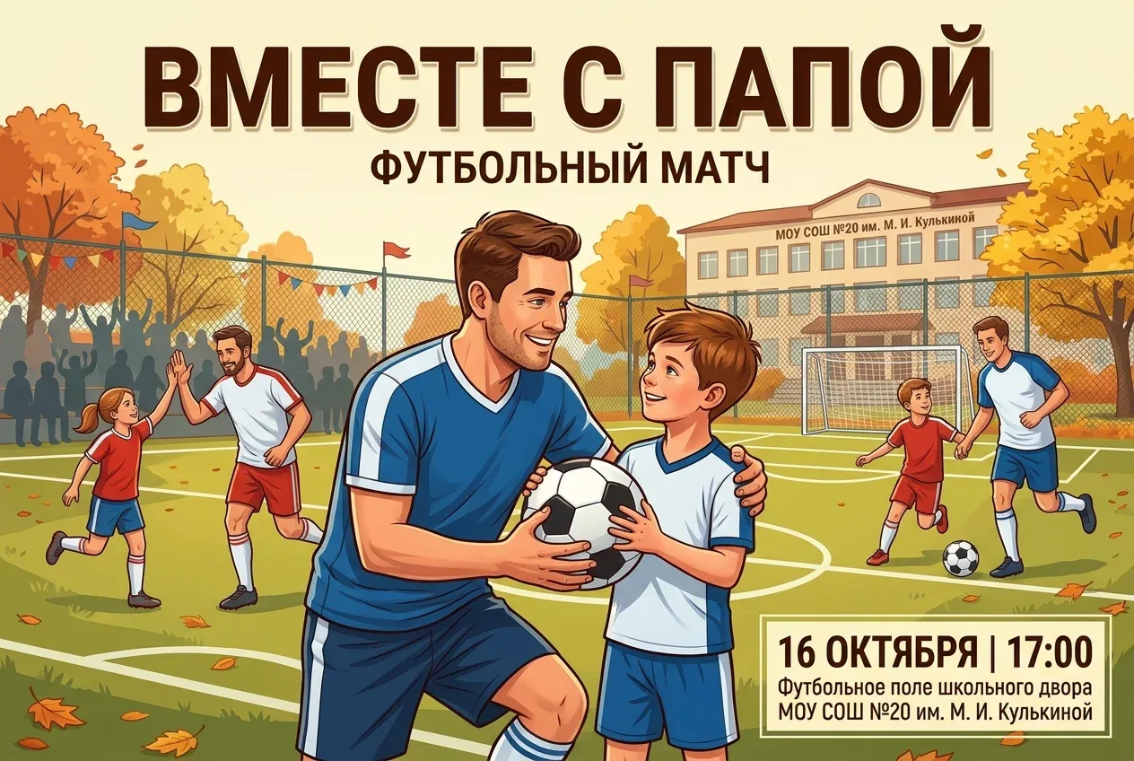 ⚽ 16 октября в 17:00 — Матч «Вместе с папой»! ⚽