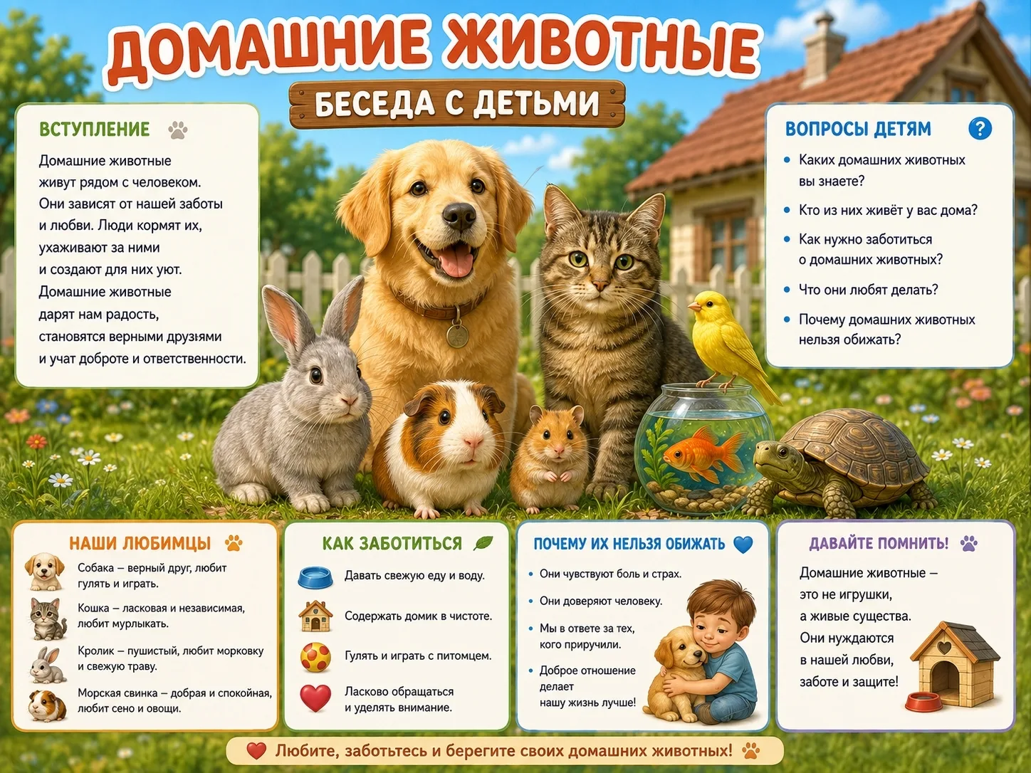 Домашние животные беседы с детьми.