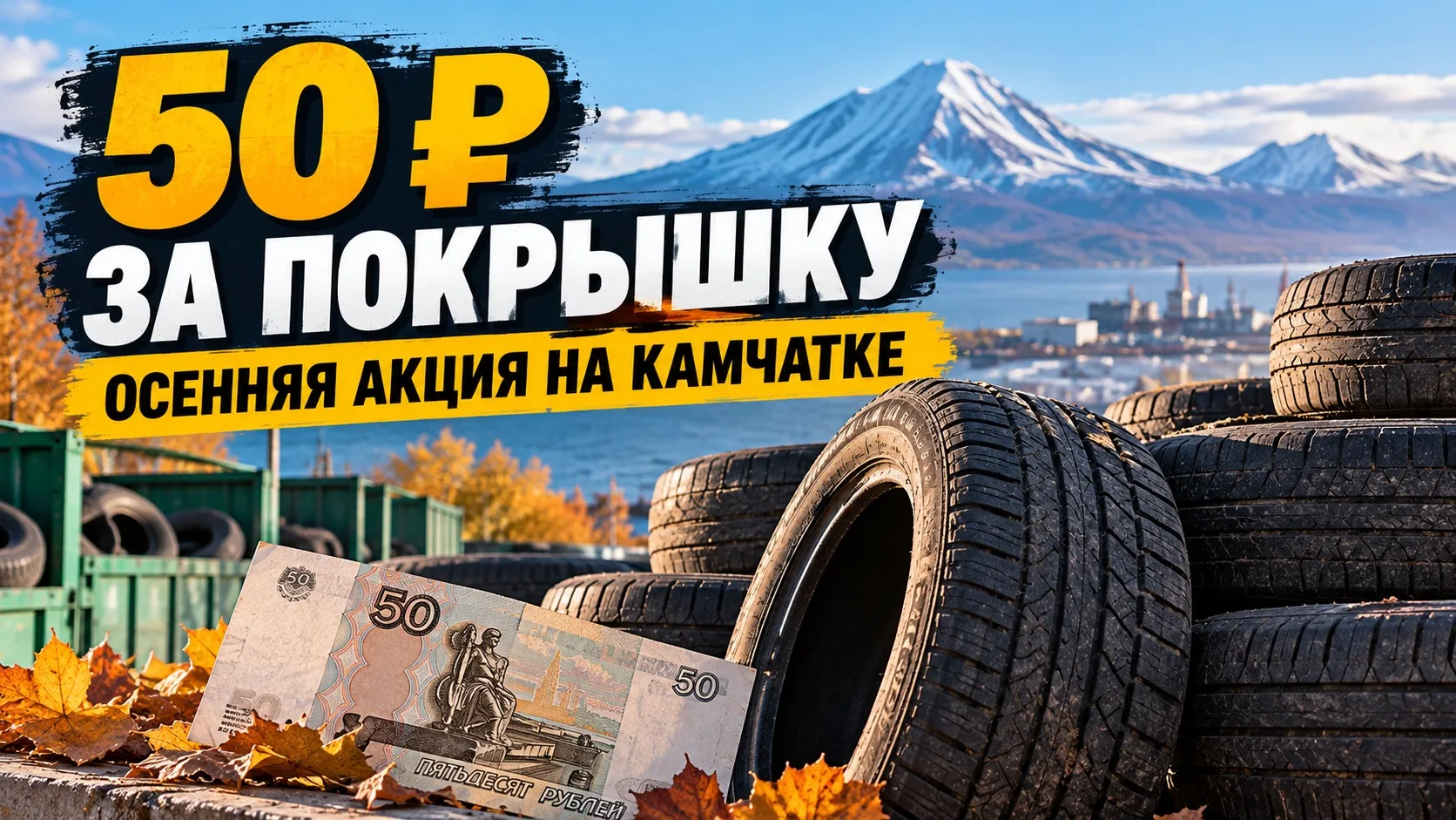 💸 50 рублей за покрышку: на Камчатке стартует осенняя акция