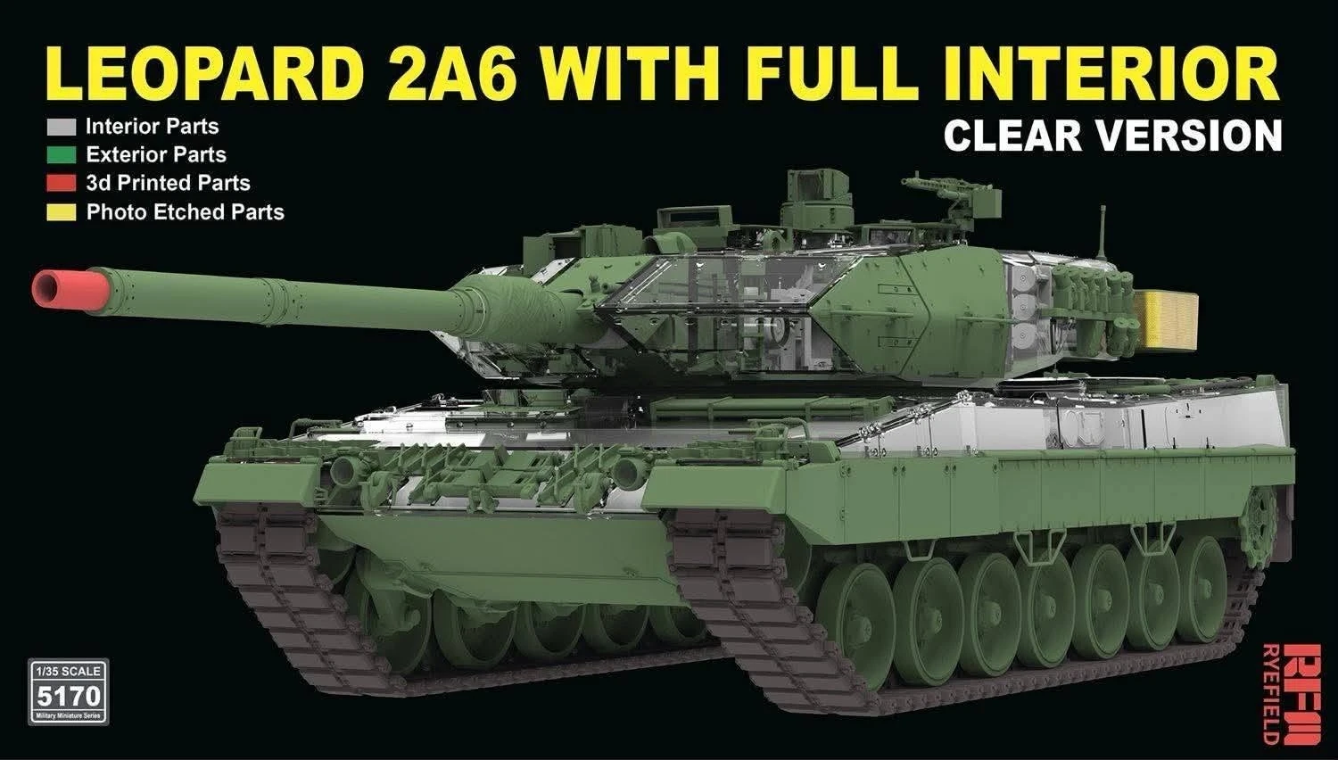 Rye Field Model показали рендеры модели танка Leopard 2A6 с полным интерьером и прозрач...