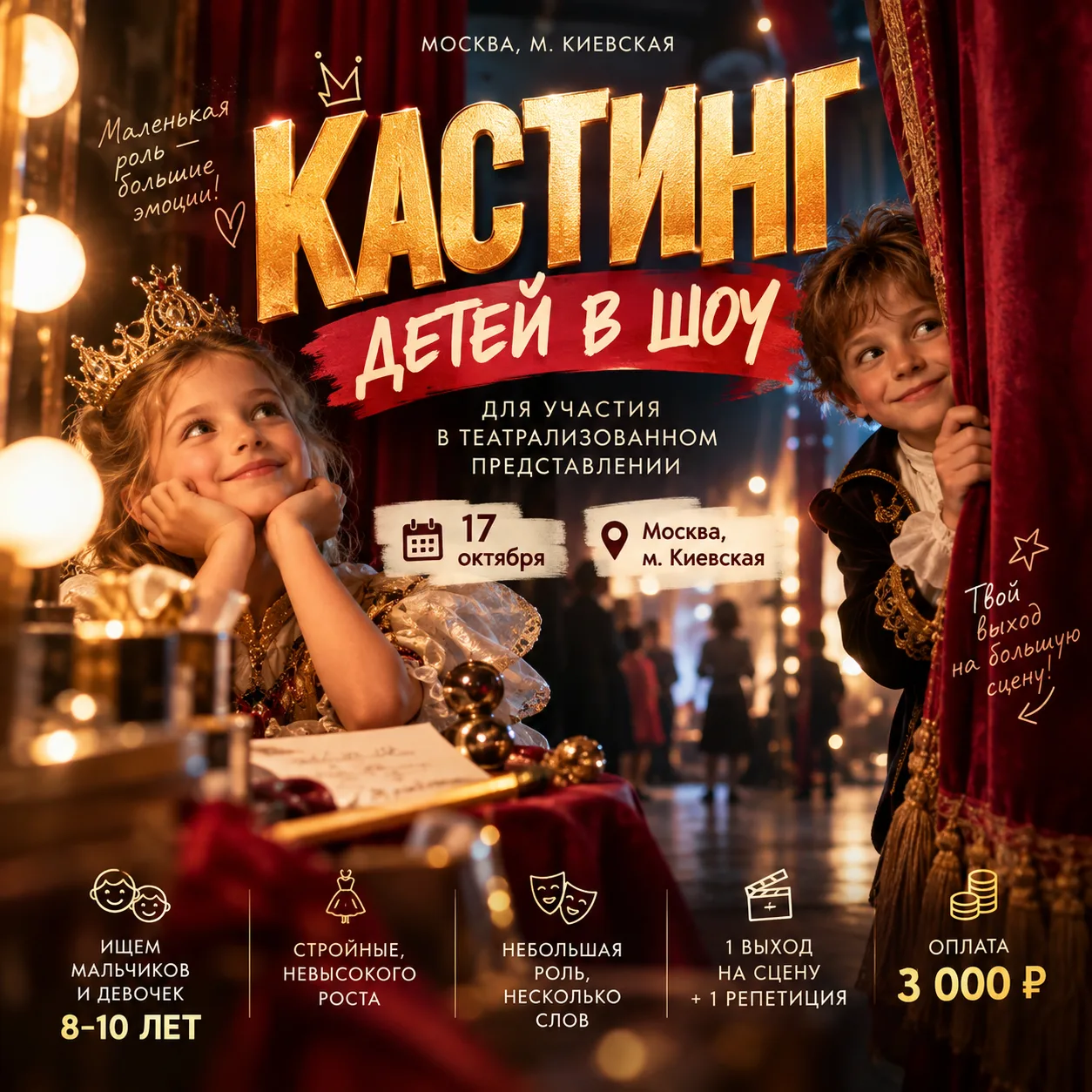 🎭 МОСКВА | КАСТИНГ ДЕТЕЙ В ШОУ