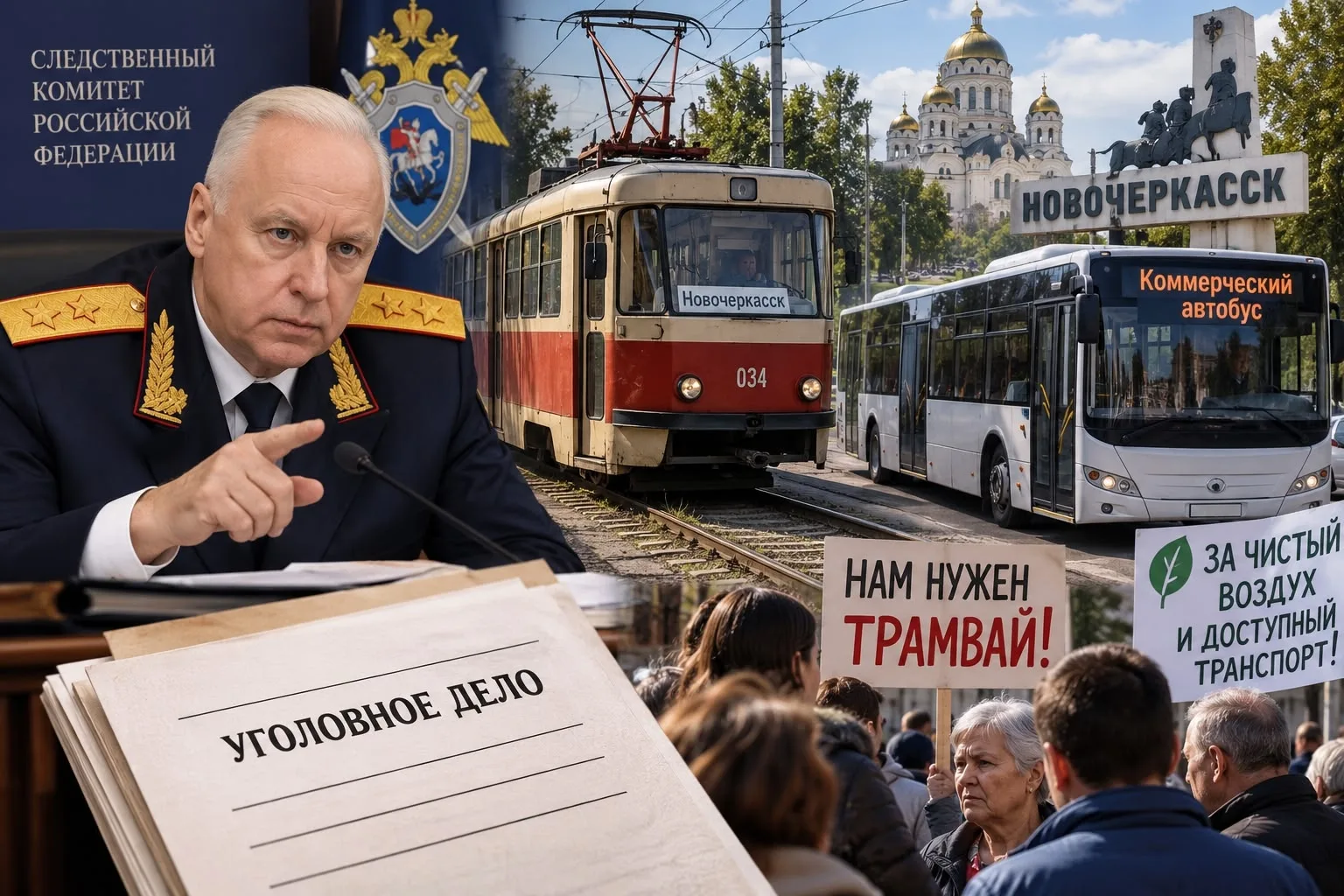 Бастрыкин потребовал доклад по уголовному делу о прекращении трамвайного движения в Нов...