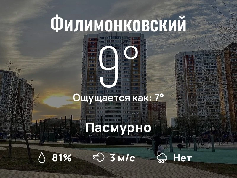 Что с погодой в Филимонковском?