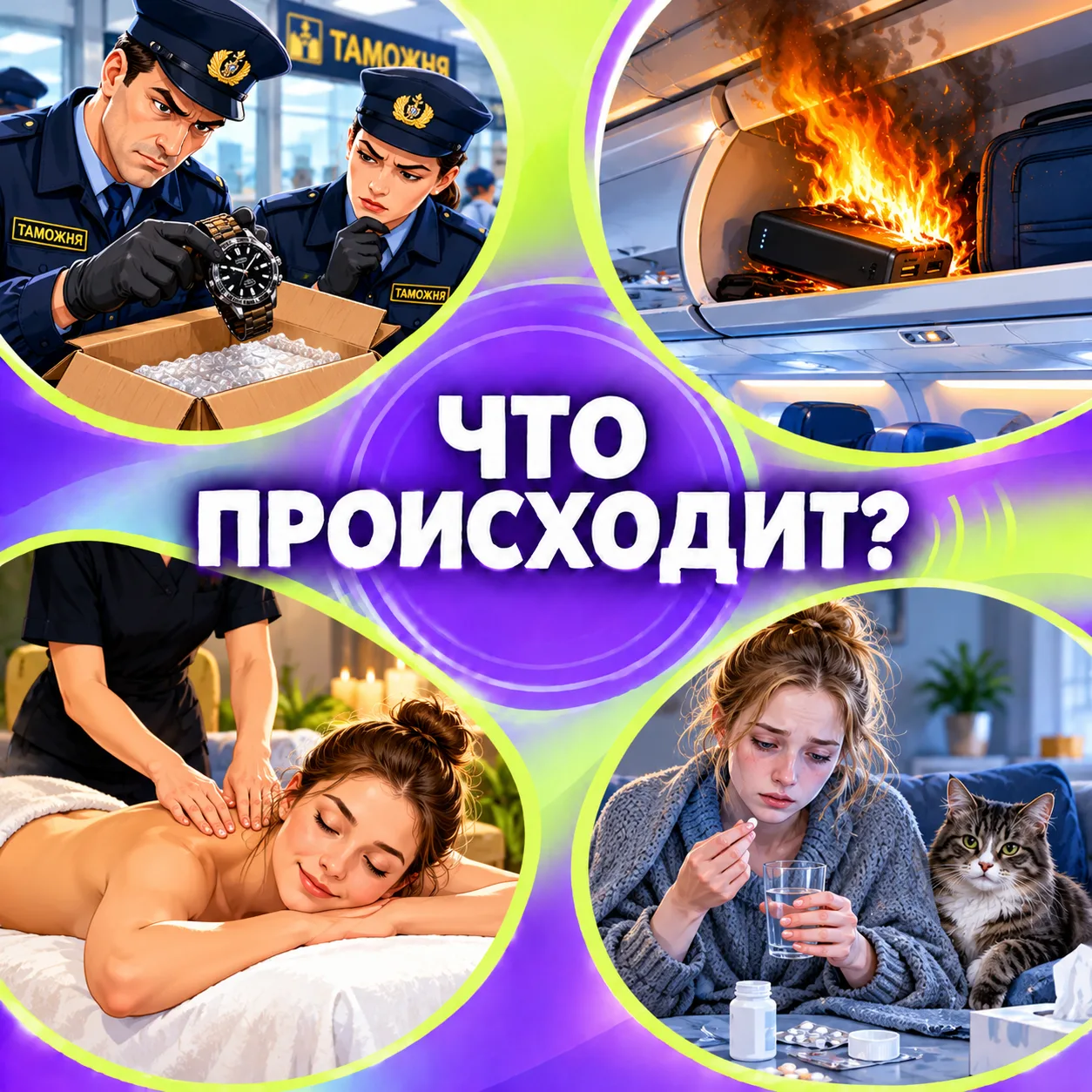 🗞 Анемия из-за кошки, пожар в самолете, травма после массажа, радиоактивные часы и оче...