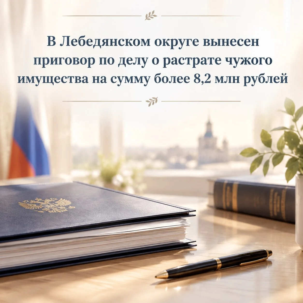 ⚖В Лебедянском округе вынесен приговор по делу о растрате чужого имущества на сумму бол...