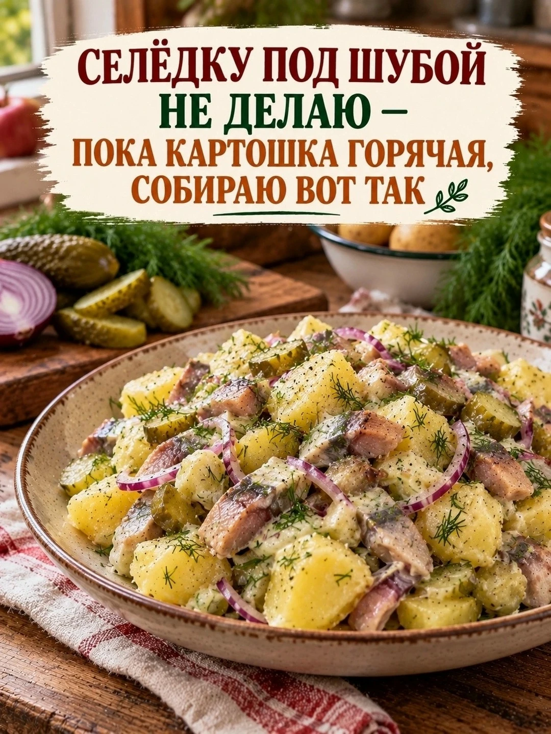 СЕЛЁДКУ ПОД ШУБОЙ НЕ ДЕЛАЮ — ПОКА КАРТОШКА ГОРЯЧАЯ, СОБИРАЮ ВОТ ТАК 😋