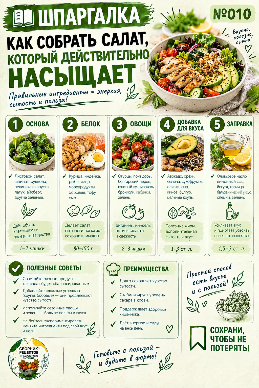 🍽️   КАК СОБРАТЬ САЛАТ, КОТОРЫЙ ДЕЙСТВИТЕЛЬНО НАСЫЩАЕТ