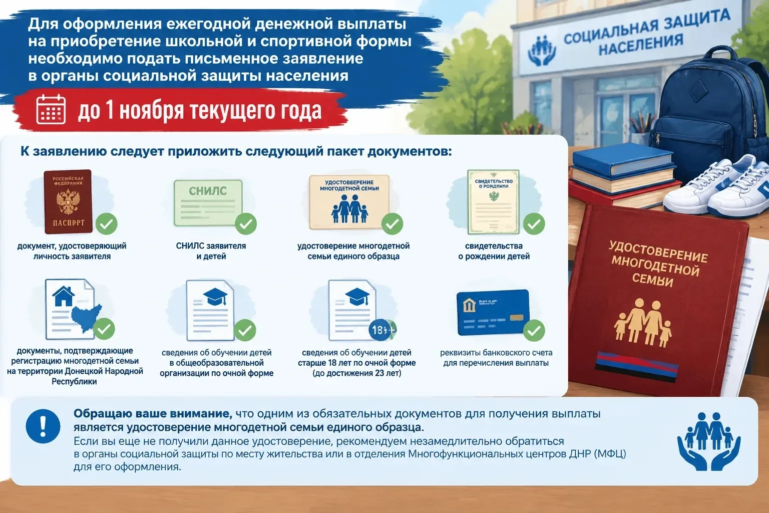 Уважаемые многодетные семьи Донецкой Народной Республики!