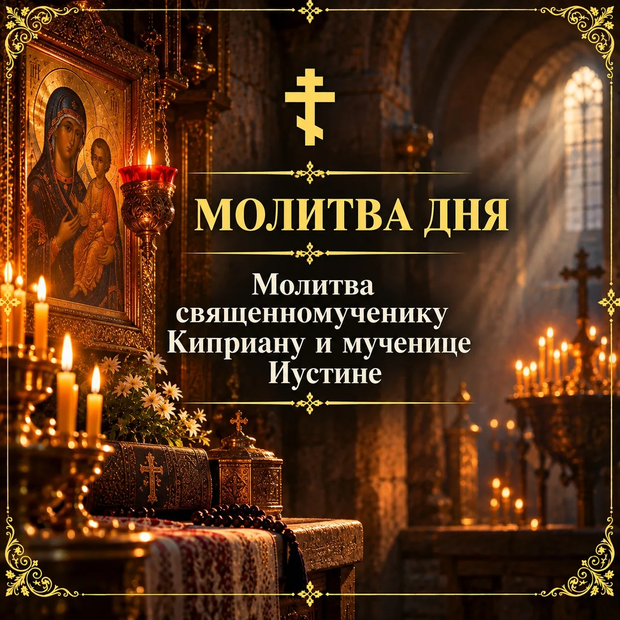 Молитва священномученику Киприану и мученице Иустине