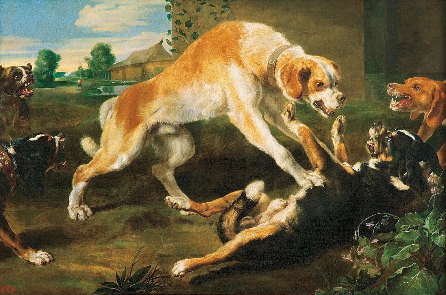 Собачья драка. Paul de Vos (1592-1678), фламандский художник.