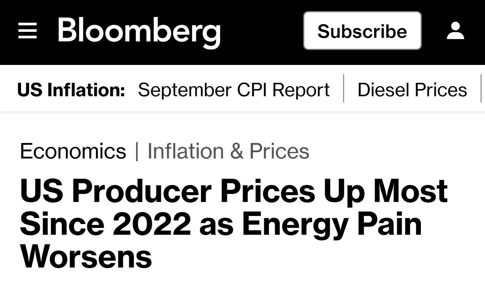 🇺🇸Инфляция цен производителей в США подскочила до 4-летнего максимума, — Bloomberg