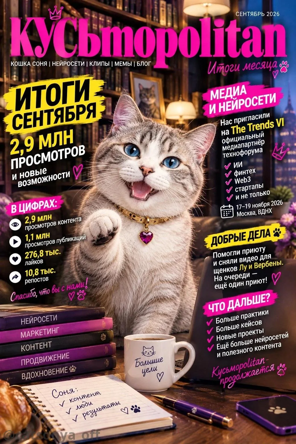 🐾 ИТОГИ СЕНТЯБРЯ: 2,9 МЛН ПРОСМОТРОВ И НОВЫЕ ВОЗМОЖНОСТИ