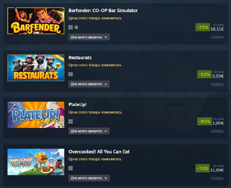 В Steam начался кулинарный фестиваль со скидками на кооперативные игры. Акция продлится...
