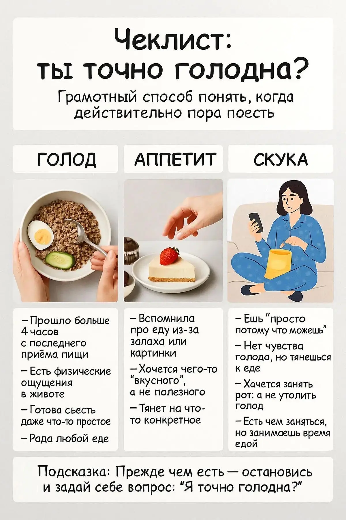 ❗️Чеклист для контроля питания❗️