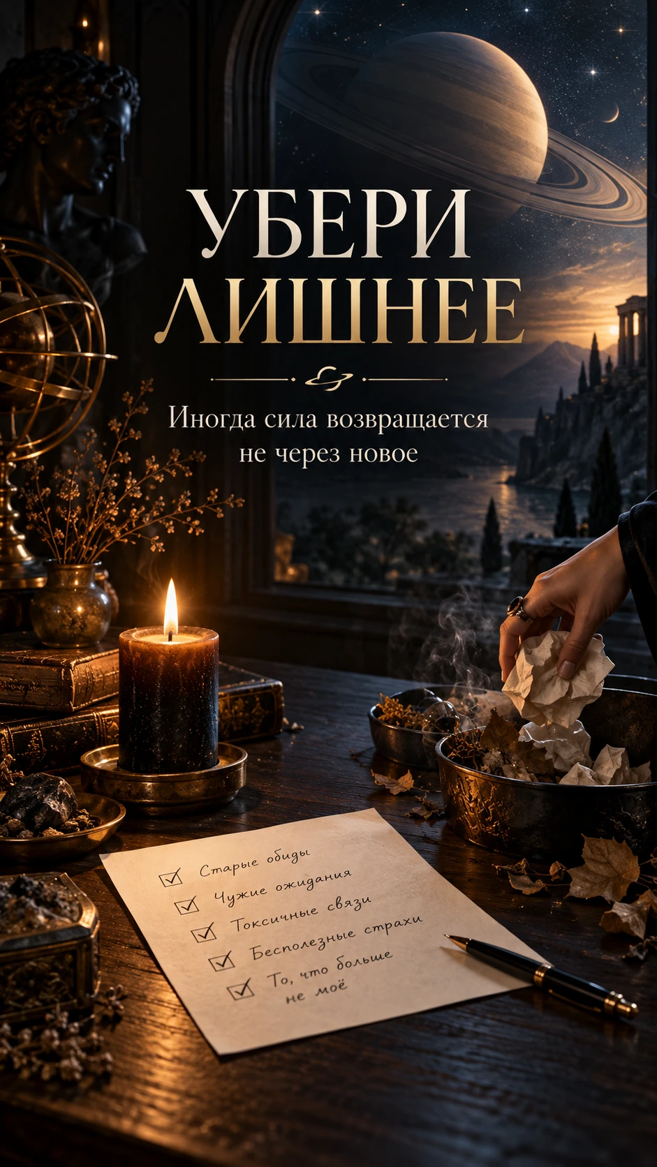 🌑 СЕГОДНЯ НЕ НУЖНО ПРИТЯГИВАТЬ НОВОЕ. СНАЧАЛА ОСВОБОДИТЕ ДЛЯ НЕГО МЕСТО