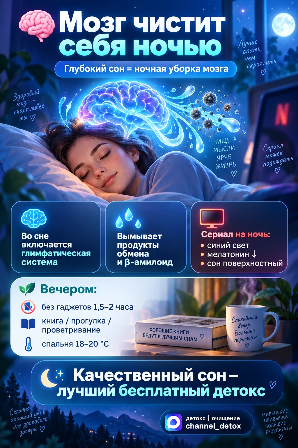 🧠 Мозг чистит себя ночью. Сериал это отменяет