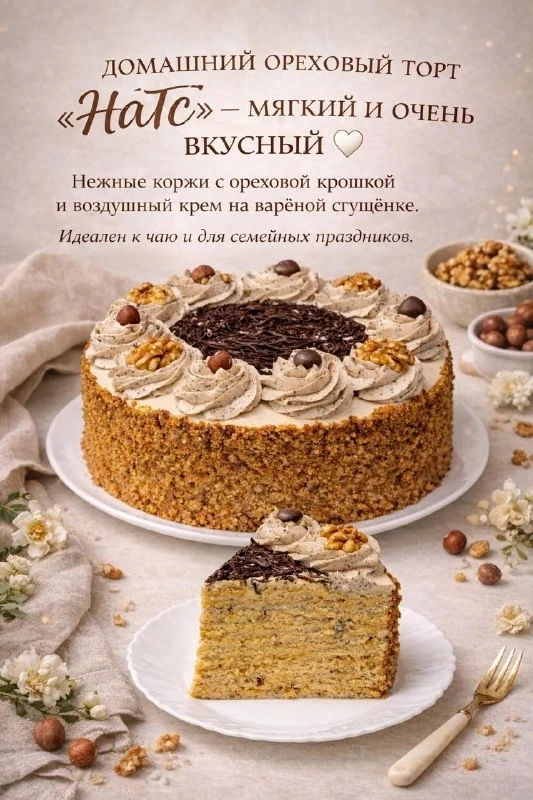 ЕСЛИ ВЫ ЛЮБИТЕ ОРЕХИ И КАРАМЕЛЬ — ГОТОВЬТЕСЬ ВЛЮБИТЬСЯ ПО-НАСТОЯЩЕМУ. ЭТОТ ТОРТ НЕ ПРОС...